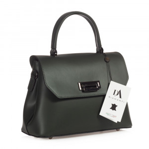 Geanta dama din piele naturala DiAmanti Cesara Verde Scuro